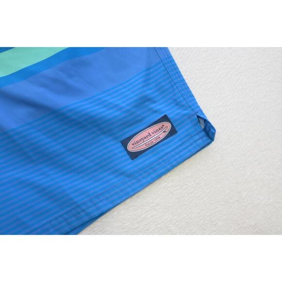 Vineyard Vines Whale Swim Trunks Striped Water Shorts Surf Mens Sz Large - Picture 2 of 6